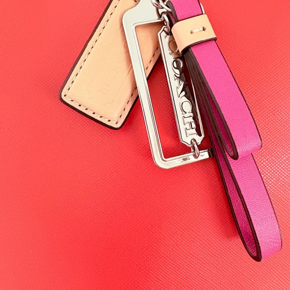 Coach Vibrant Red and Tan Tote Bag - Picture 3 of 6